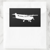 Sticker Rectangulaire Silhouette de Cessna classique de l'aéronef volant (Sac)