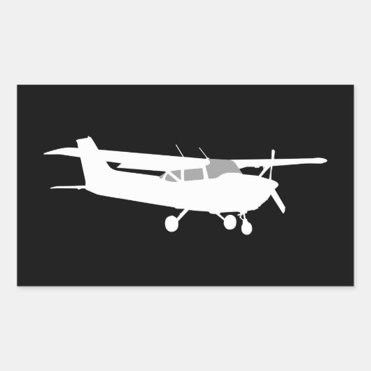 Sticker Rectangulaire Silhouette de Cessna classique de l'aéronef volant (Devant)