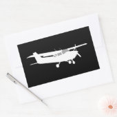 Sticker Rectangulaire Silhouette de Cessna classique de l'aéronef volant (Enveloppe)