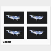 Sticker Rectangulaire Silhouette de Cessna classique de l'aéronef volant (Feuille)