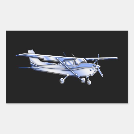 Sticker Rectangulaire Silhouette de Cessna classique de l'aéronef volant (Devant)