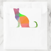 Sticker Rectangulaire Silhouette de chat à faible densité (Sac)