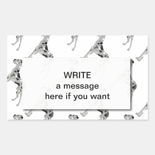 Sticker Rectangulaire Silhouette de Dogue tigré (Devant)