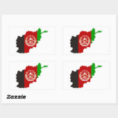 Sticker Rectangulaire silhouette de la carte du drapeau de l'afghanistan (Feuille)