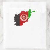 Sticker Rectangulaire silhouette de la carte du drapeau de l'afghanistan (Sac)