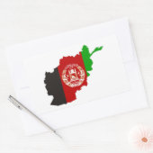 Sticker Rectangulaire silhouette de la carte du drapeau de l'afghanistan (Enveloppe)
