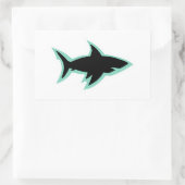 Sticker Rectangulaire silhouette de la fenêtre de requin contour blanc (Sac)