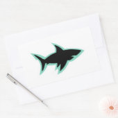 Sticker Rectangulaire silhouette de la fenêtre de requin contour blanc (Enveloppe)