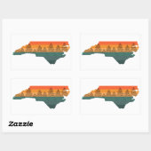 Sticker Rectangulaire Silhouette de l'arbre de Caroline du Nord (Feuille)