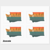 Sticker Rectangulaire Silhouette de l'arbre de l'État de Washington (Feuille)