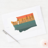 Sticker Rectangulaire Silhouette de l'arbre de l'État de Washington (Enveloppe)