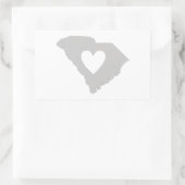 Sticker Rectangulaire Silhouette de l'état de Heart South Carolina (Sac)