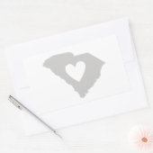 Sticker Rectangulaire Silhouette de l'état de Heart South Carolina (Enveloppe)