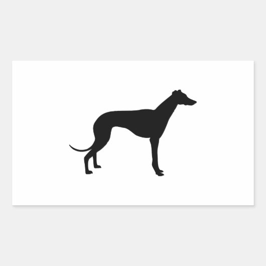 Sticker Rectangulaire Silhouette de lévrier (Devant)