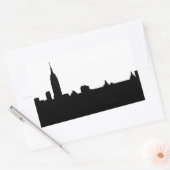Sticker Rectangulaire Silhouette de New York noir et blanc (Enveloppe)