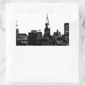 Sticker Rectangulaire Silhouette de New York noir et blanc (Sac)