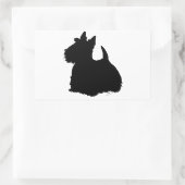 Sticker Rectangulaire Silhouette de Scottish Terrier alerte (Sac)