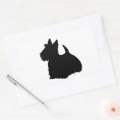 Sticker Rectangulaire Silhouette de Scottish Terrier alerte (Enveloppe)