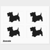 Sticker Rectangulaire Silhouette de Terrier Écossais (Feuille)