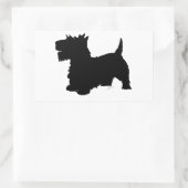 Sticker Rectangulaire Silhouette de Terrier Écossais (Sac)