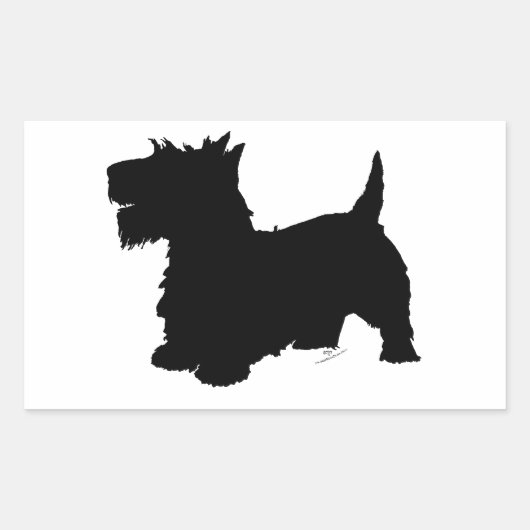 Sticker Rectangulaire Silhouette de Terrier Écossais (Devant)