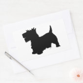 Sticker Rectangulaire Silhouette de Terrier Écossais (Enveloppe)