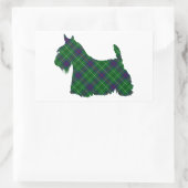 Sticker Rectangulaire Silhouette de Terrier Écossais Tartan (Sac)