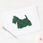 Sticker Rectangulaire Silhouette de Terrier Écossais Tartan (Enveloppe)