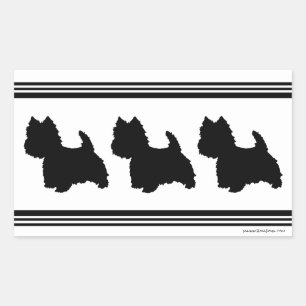 Sticker Rectangulaire Silhouette de Westie