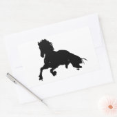 Sticker Rectangulaire Silhouette du cheval blanc noir (Enveloppe)