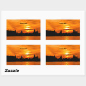 Sticker Rectangulaire Silhouette du coucher de soleil à Amsterdam (Feuille)