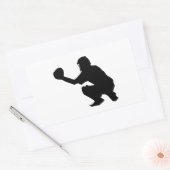 Sticker Rectangulaire Silhouette du joueur de baseball noir (Enveloppe)