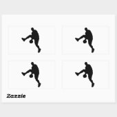 Sticker Rectangulaire Silhouette du joueur de basket (Feuille)