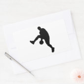 Sticker Rectangulaire Silhouette du joueur de basket (Enveloppe)