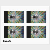 Sticker Rectangulaire Silhouette du panier de golf de disque (Feuille)