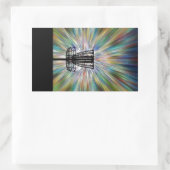 Sticker Rectangulaire Silhouette du panier de golf de disque (Sac)