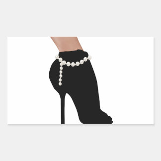 Sticker Rectangulaire silhouette élégante belle femme chaussures talon h