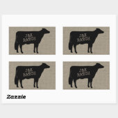 Sticker Rectangulaire Silhouette noire de vache du Holstein (Feuille)