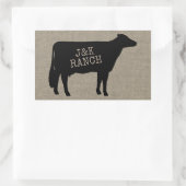 Sticker Rectangulaire Silhouette noire de vache du Holstein (Sac)