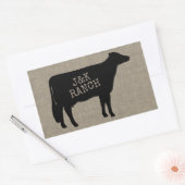 Sticker Rectangulaire Silhouette noire de vache du Holstein (Enveloppe)