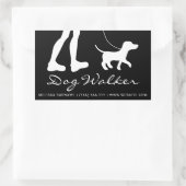 Sticker Rectangulaire Silhouette Stylé Marcheur De Chien Noir Et Blanc (Sac)