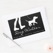 Sticker Rectangulaire Silhouette Stylé Marcheur De Chien Noir Et Blanc (Enveloppe)