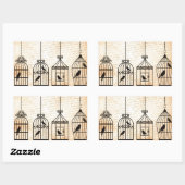 Sticker Rectangulaire Silhouettes de cage (Feuille)