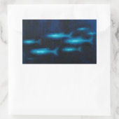 Sticker Rectangulaire Silhouettes de poisson bleu translucide (Sac)