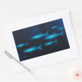 Sticker Rectangulaire Silhouettes de poisson bleu translucide (Enveloppe)