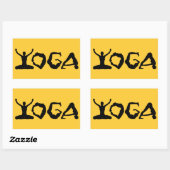 Sticker Rectangulaire Silhouettes de yoga (Feuille)