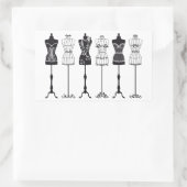 Sticker Rectangulaire silhouettes mannequins de mode vintage (Sac)