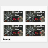 Sticker Rectangulaire Silver Crystal Star Bonne année (Feuille)
