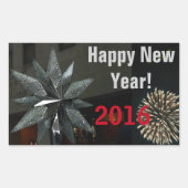 Sticker Rectangulaire Silver Crystal Star Bonne année (Devant)