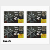 Sticker Rectangulaire Silver Crystal Star Bonne année NOM ANNÉE (Feuille)